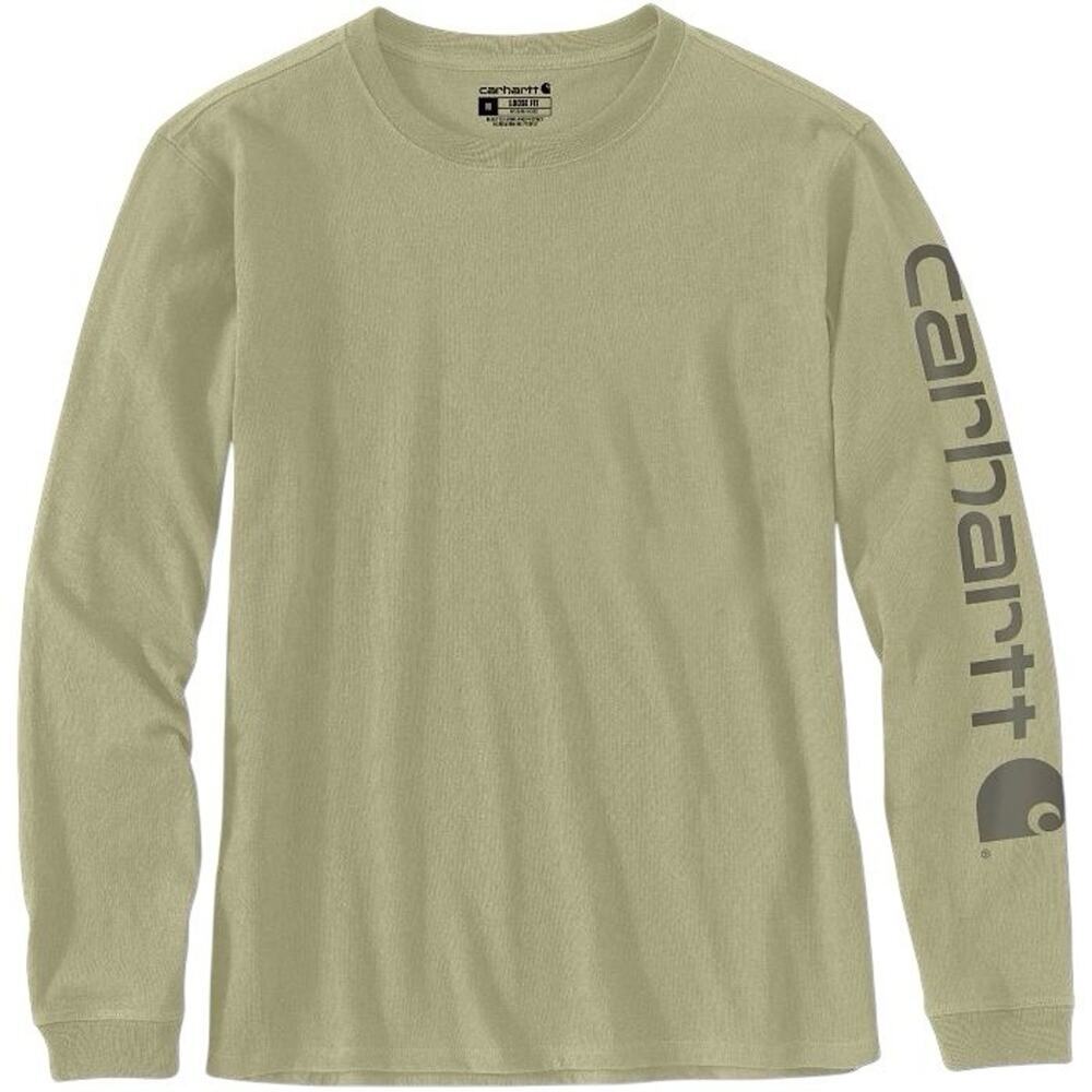 Carhartt Loose Fit Heavyweight LS Logo Sleeve Graphic Sleeve T-Shirt Small NWT